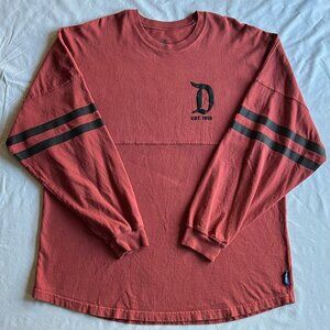 Disneyland Resort Adult Size Large Brick Red Spirit Jersey w/ Black Arm Stripes
